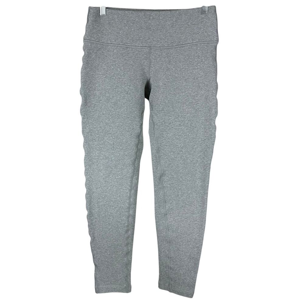 Lululemon Fleeced Lined Wunder Lounge Leggings Grey Women's Size 10/12 GUC